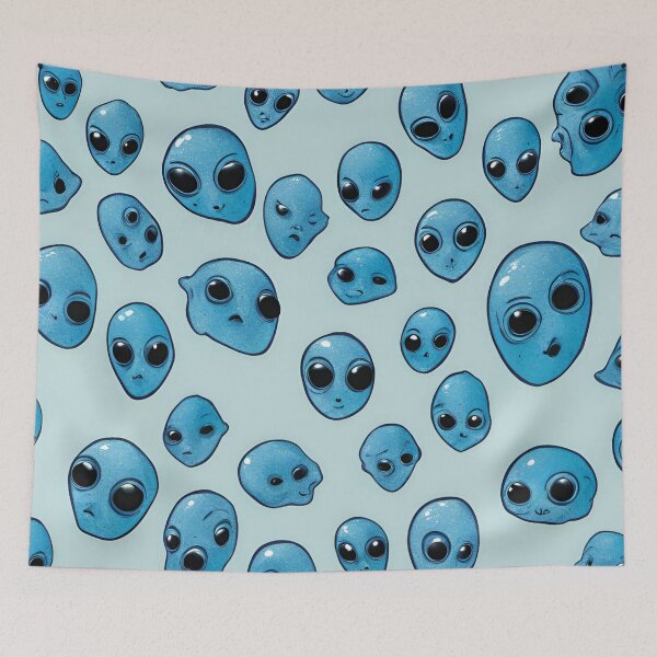 Item preview, Blue Alien Head Pattern designed and sold by Have Mercy.