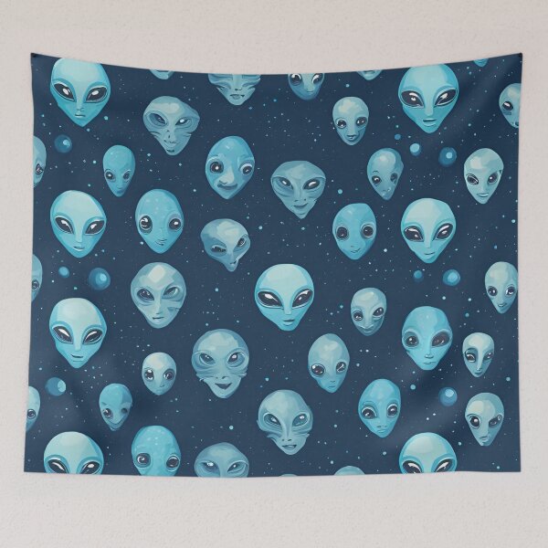 Item preview, Blue Alien Head Pattern designed and sold by Have Mercy.