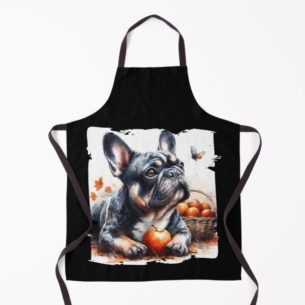 Item preview, French Bulldog Next to Apple Basket - Autumn Scene Art designed and sold by Hungry-Murphy.
