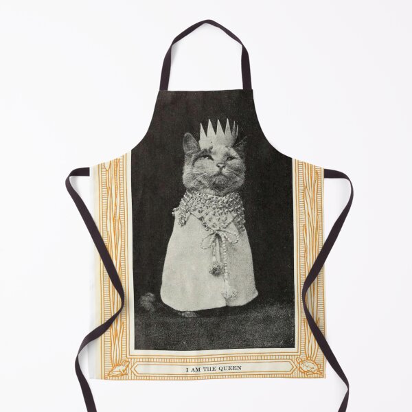 Item preview, vintage cat humor postcard - i am the queen  designed and sold by brueri.