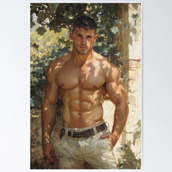 Aperçu de l'œuvre Peinture d'un bel homme torse nu créée et vendue par DiGi007.