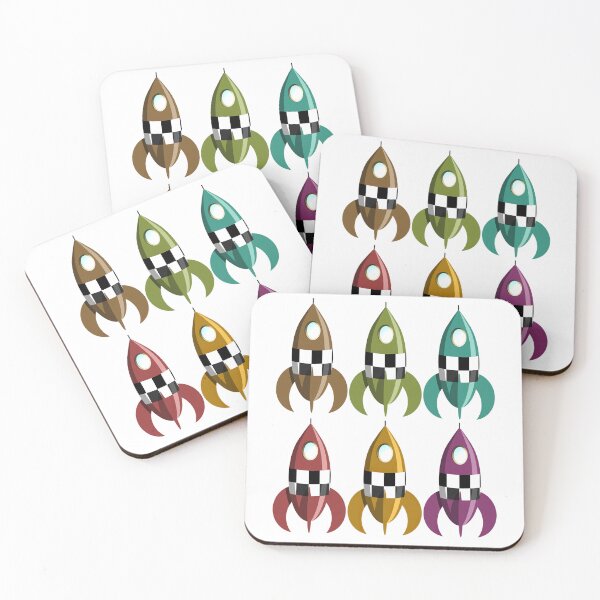 Item preview, Six Colorful Retro Rockets designed and sold by Ravvick.
