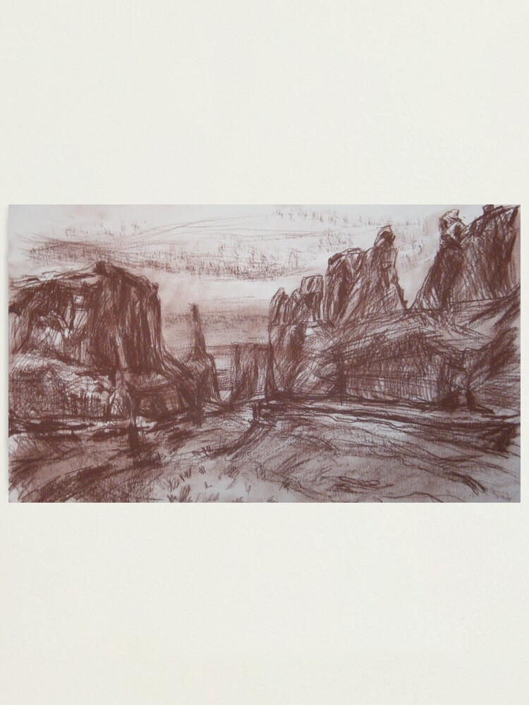Thumbnail 1 of 3, Photographic Print, Mountains, sepia designed and sold by Anthropolog.