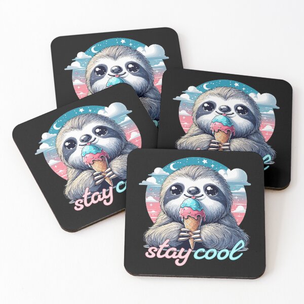 Item preview, Stay Cool Cute Sloth with Ice Cream Gift designed and sold by Pineapple-Tree.