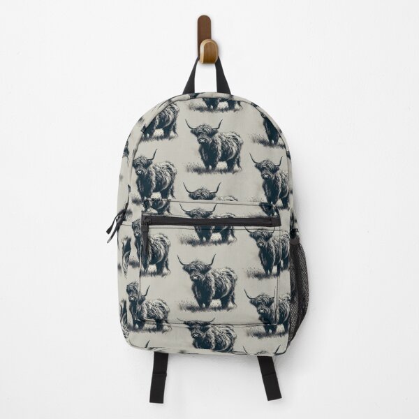 Item preview, Scottish Highland Cow Abstract Retro Sketch designed and sold by MaedK.