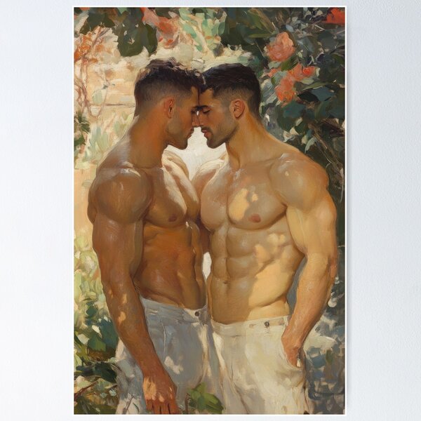 Aperçu de l'œuvre Peinture d'un couple gay romantique créée et vendue par DiGi007.