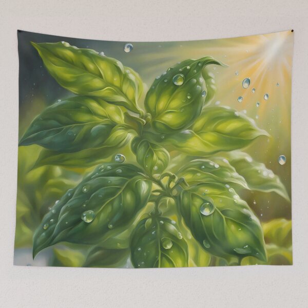 Item preview, Fresh Basil in Glass Vase designed and sold by CalmnessbyChoice.