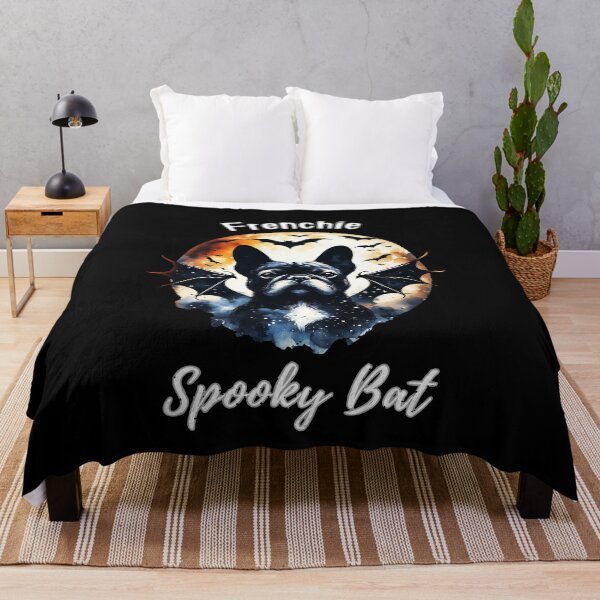 Item preview, French bulldog and Halloween night, bat, moon, fall, spooky designed and sold by Collagedream.