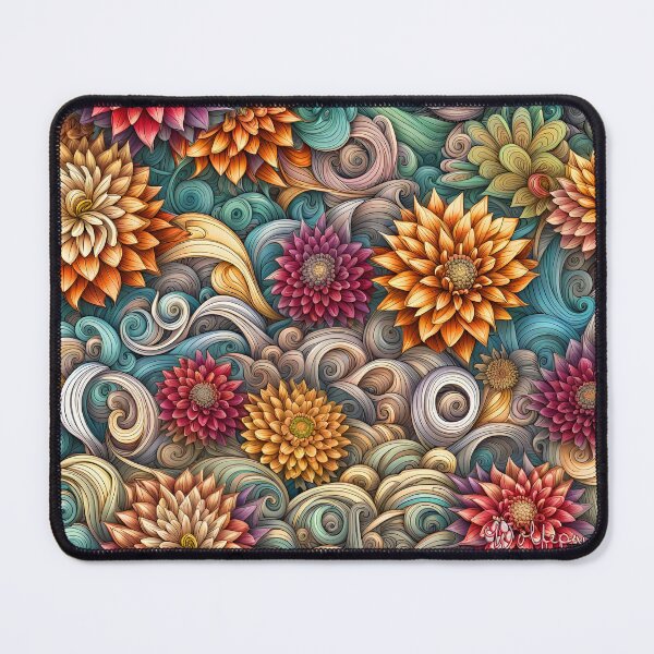 Item preview, Night Cafe AI Multicolored Dahlias designed and sold by wolfepaw.