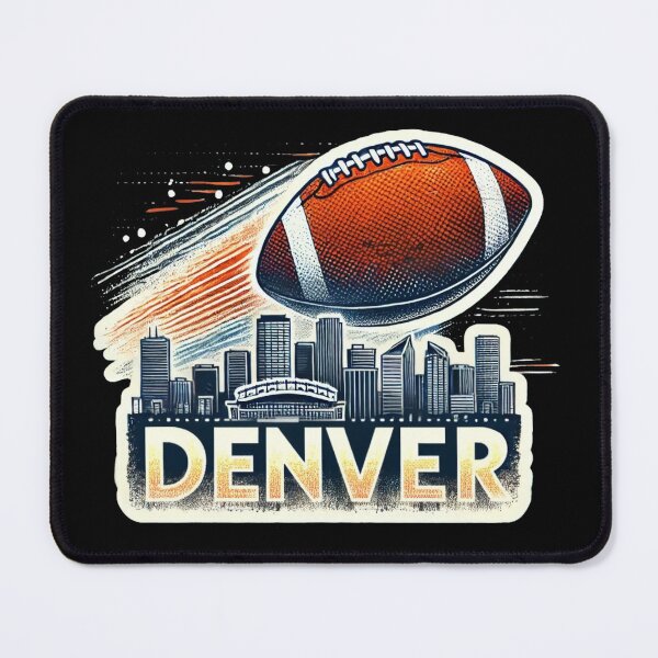 Item preview, Denver Broncos Skyline Football designed and sold by pixelpulsenyc.