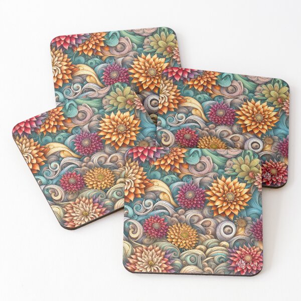Item preview, Night Cafe AI Multicolored Dahlias designed and sold by wolfepaw.