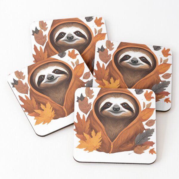 Item preview, Cozy sloth enjoying autumn vibes designed and sold by katgosnice.