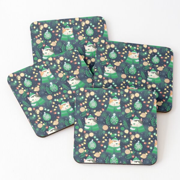 Item preview, Green Christmas Lights Cat Pattern | Matching Family Winter Outfit designed and sold by PinkGoddessLove.