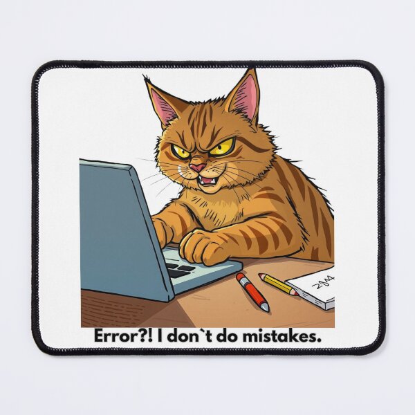 Item preview, working cat angry at a laptop designed and sold by GinnyGi.