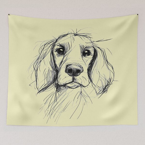 Item preview, Cocker Spaniel Dog Sketch designed and sold by MaryFiore.