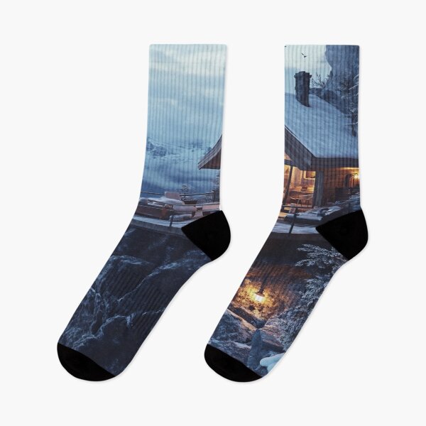 Item preview, Cosy Holidays Art Inspired by Idyllic holiday scenes Cosy Mountain Chalet designed and sold by CDC40.