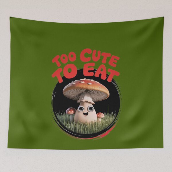 Item preview, Too Cute to Eat - Adorable Mushroom designed and sold by MilicaT.