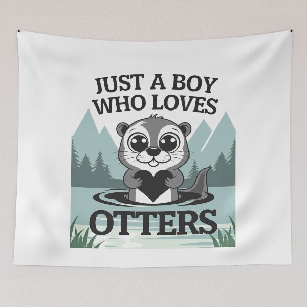 Item preview, Just a boy who loves otters Cute animal funny  designed and sold by JustCrafted.