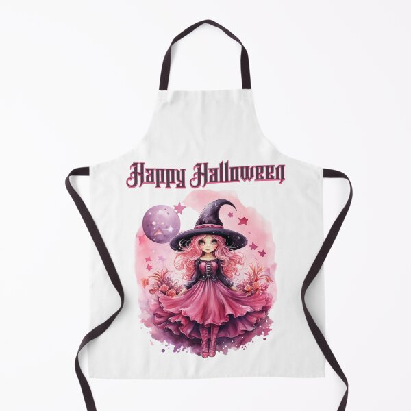 Item preview, Happy Halloween Cute Pink Witch designed and sold by QuirkyChicArts.