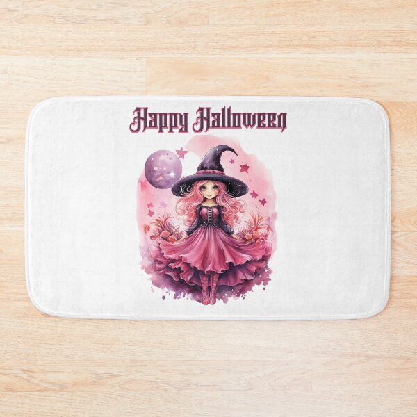Item preview, Happy Halloween Cute Pink Witch designed and sold by QuirkyChicArts.