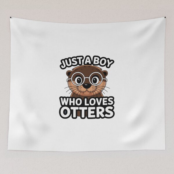 Item preview, Copy of Just a boy who loves otters Cute animal funny  designed and sold by JustCrafted.