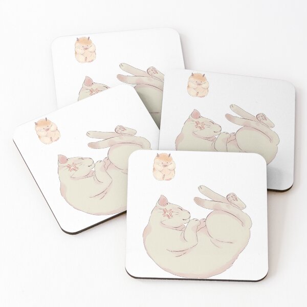 Item preview, Lazy Hamster and Annoyed Cat Hanging Out designed and sold by Nyxander's Bookish Catalogue.