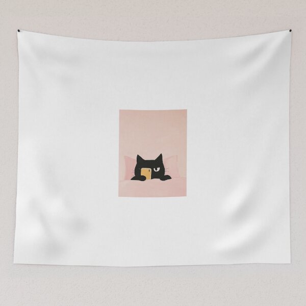 Item preview, Lazy Cat Texting in Bed designed and sold by PuffPals.