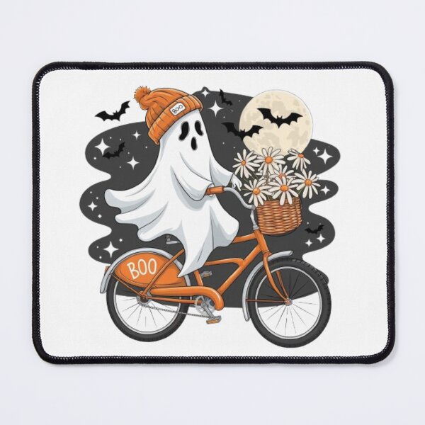 Item preview, Cute ghost riding a bike on Halloween designed and sold by luna--design.