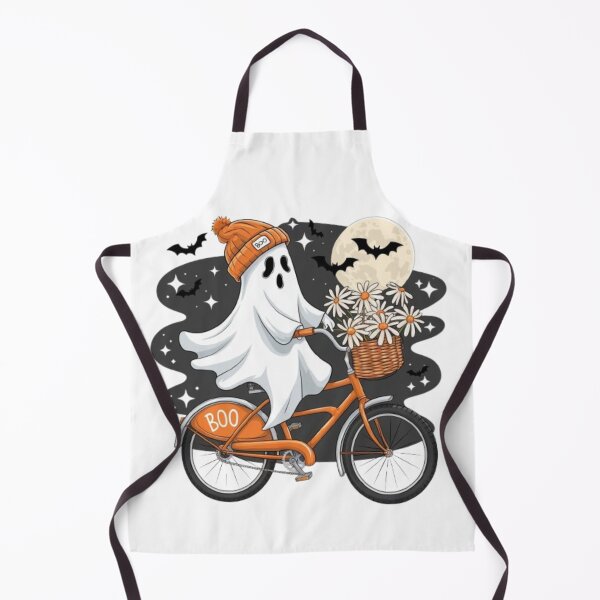 Item preview, Cute ghost riding a bike on Halloween designed and sold by luna--design.