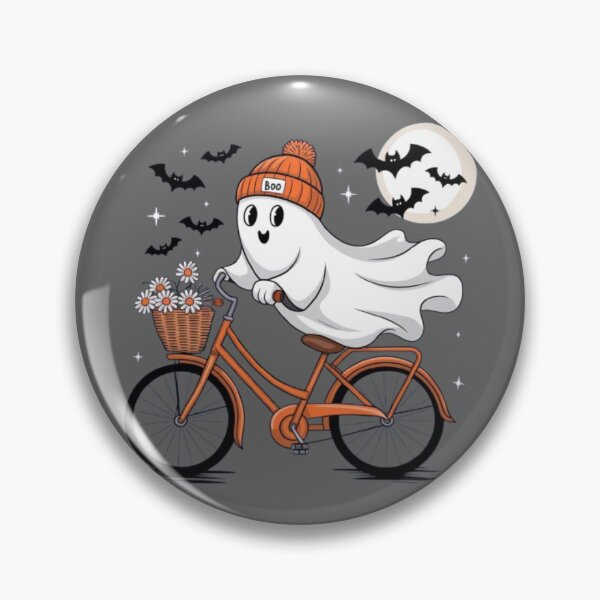 Item preview, Cute ghost riding a bike on Halloween 2 designed and sold by luna--design.