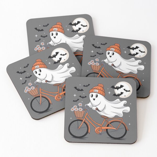 Item preview, Cute ghost riding a bike on Halloween 2 designed and sold by luna--design.
