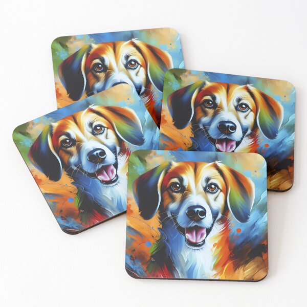 Item preview, English Foxhound Dog Portrait Acrylic Art Print Pet Portrait Gifts for Dog Lovers designed and sold by Puppy Puzzles Plus.