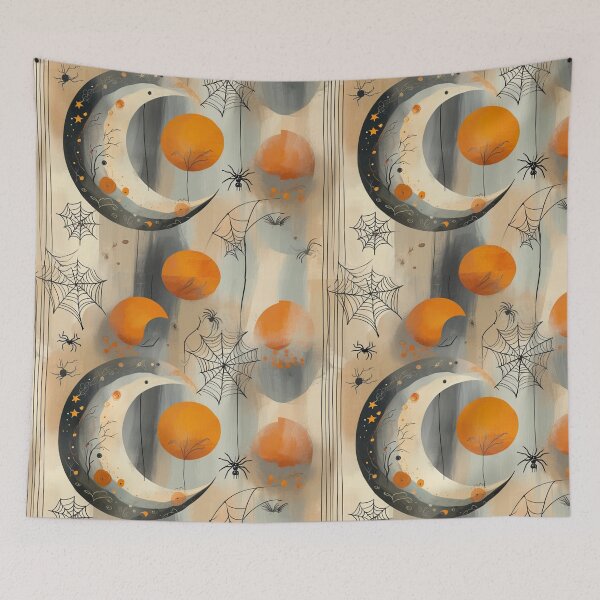 Item preview, Boho Halloween Pattern: Cozy Elegance with a Minimalist Twist designed and sold by DEEPDesignsART.