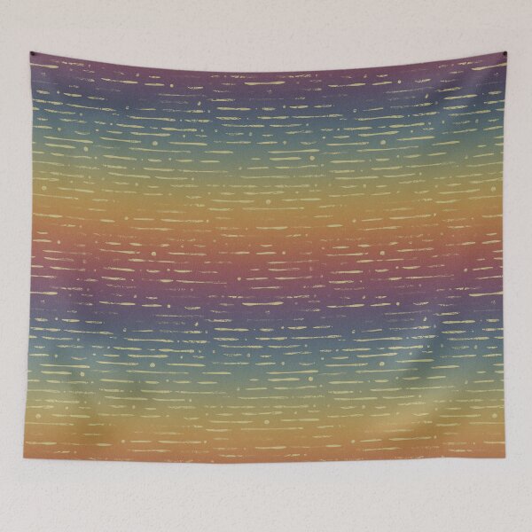 Item preview, Dot-Dash Distressed Pattern - Rainbow Sunset + Gold designed and sold by Irene Estelle.