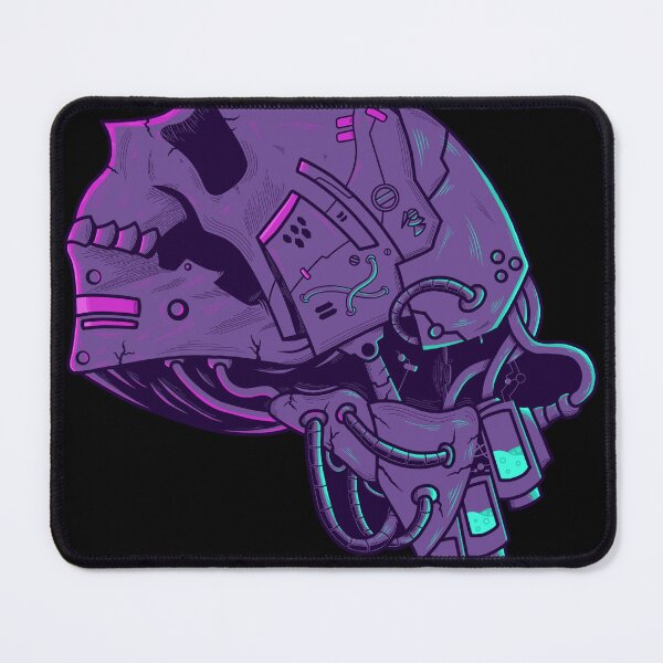 Item preview, Mecha Purple Skull with blue and pink neon designed and sold by efiik.