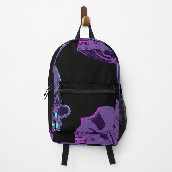 Item preview, Mecha Purple Skull with blue and pink neon designed and sold by efiik.