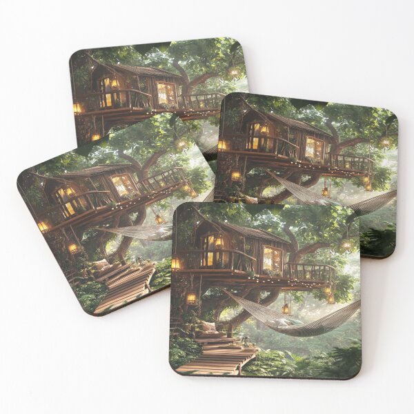 Item preview, Cosy Holidays Art Inspired by Idyllic holiday scenes Cosy Jungle Treehouse designed and sold by CDC40.