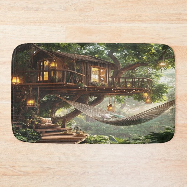 Item preview, Cosy Holidays Art Inspired by Idyllic holiday scenes Cosy Jungle Treehouse designed and sold by CDC40.