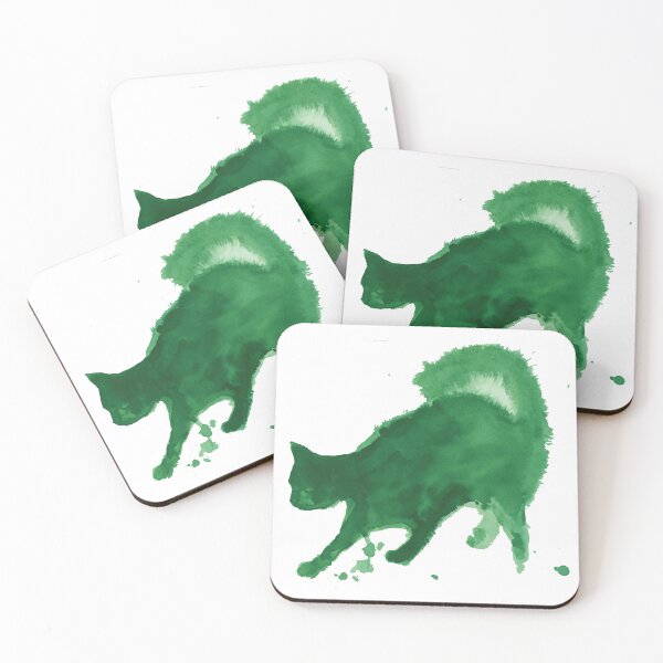 Item preview, Green walking cat  designed and sold by KBCoolDesign.