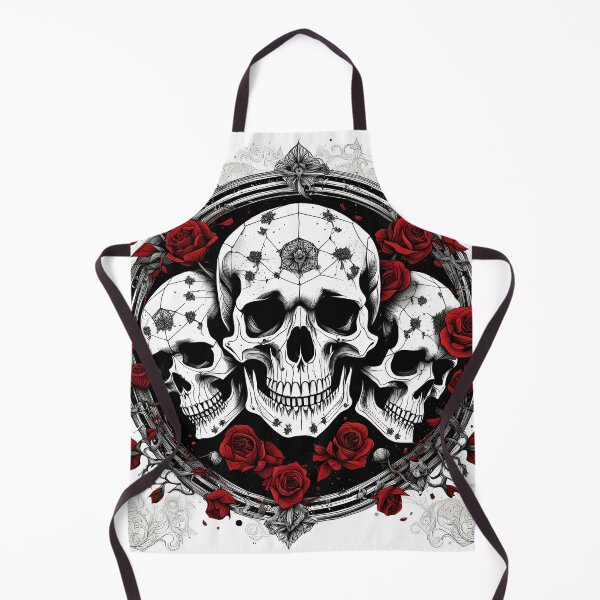 Item preview, Dark mandala of skulls and red roses designed and sold by MandalasShops.