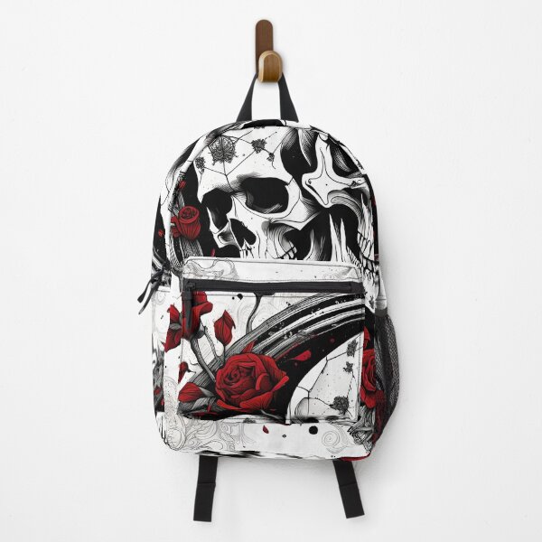 Item preview, Dark mandala of skulls and red roses designed and sold by MandalasShops.