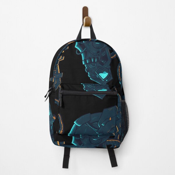 Item preview, Mecha Dark Blue Skull with light blue and orange neon designed and sold by efiik.