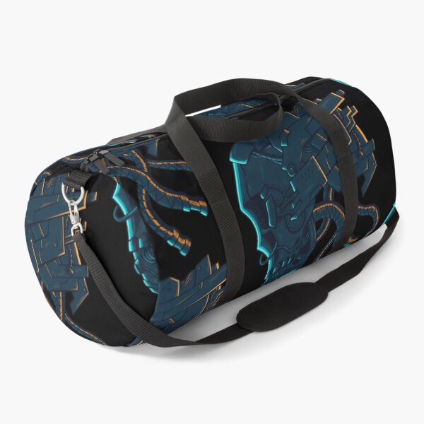 Item preview, Mecha Dark Blue Skull with light blue and orange neon designed and sold by efiik.