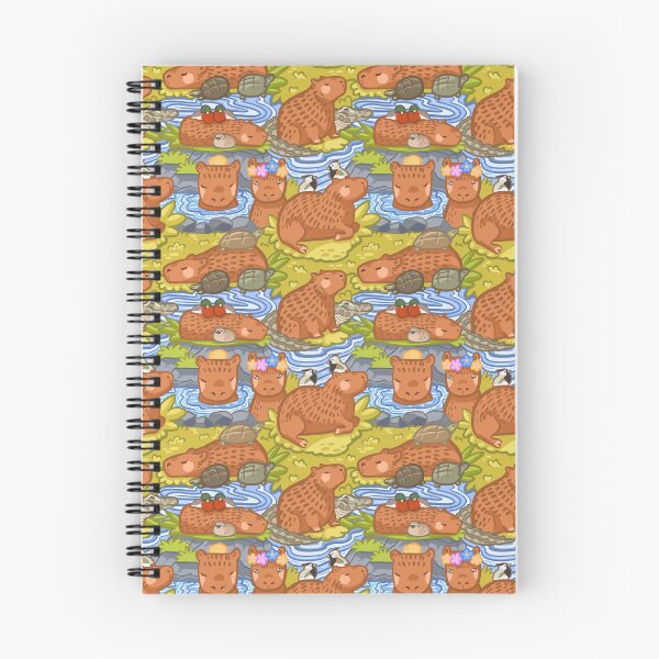 Item preview, Capybara and Friends repeating pattern  designed and sold by CraftyMartenArt.