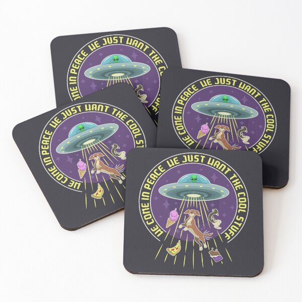 Item preview, We just want the cool stuff Sci Fi Alien Abduction Color designed and sold by wolfkin-design.