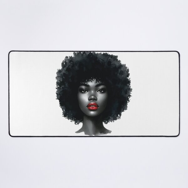 Item preview, Mulher negra cabelo afro, pele negra, boca vermelha designed and sold by GirlaineSQ.