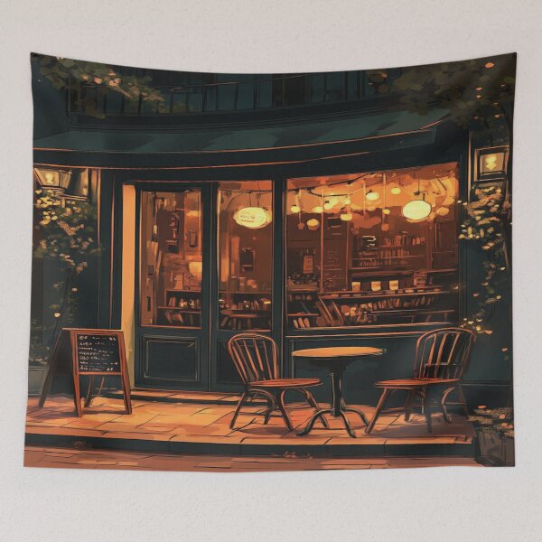 Item preview, Cosy Holidays Art Inspired by Idyllic holiday scenes Cosy City Cafe designed and sold by CDC40.