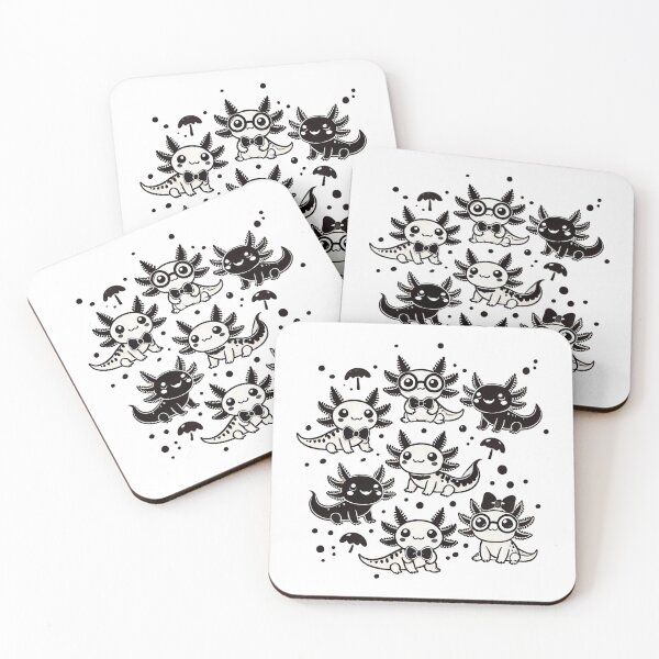 Item preview, Black and White Axolotl Cute Cartoon Design designed and sold by RetroPop23.