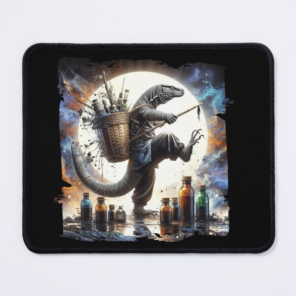 Item preview, Komodo Dragon Causing Chaos Among Bottles and Potions designed and sold by Hungry-Murphy.