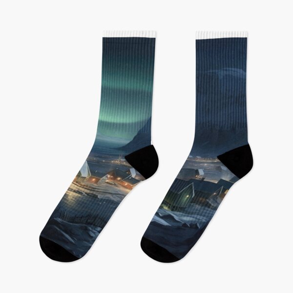 Item preview, Quiet Arctic Village: Northern Lights Serenity designed and sold by paediilart.